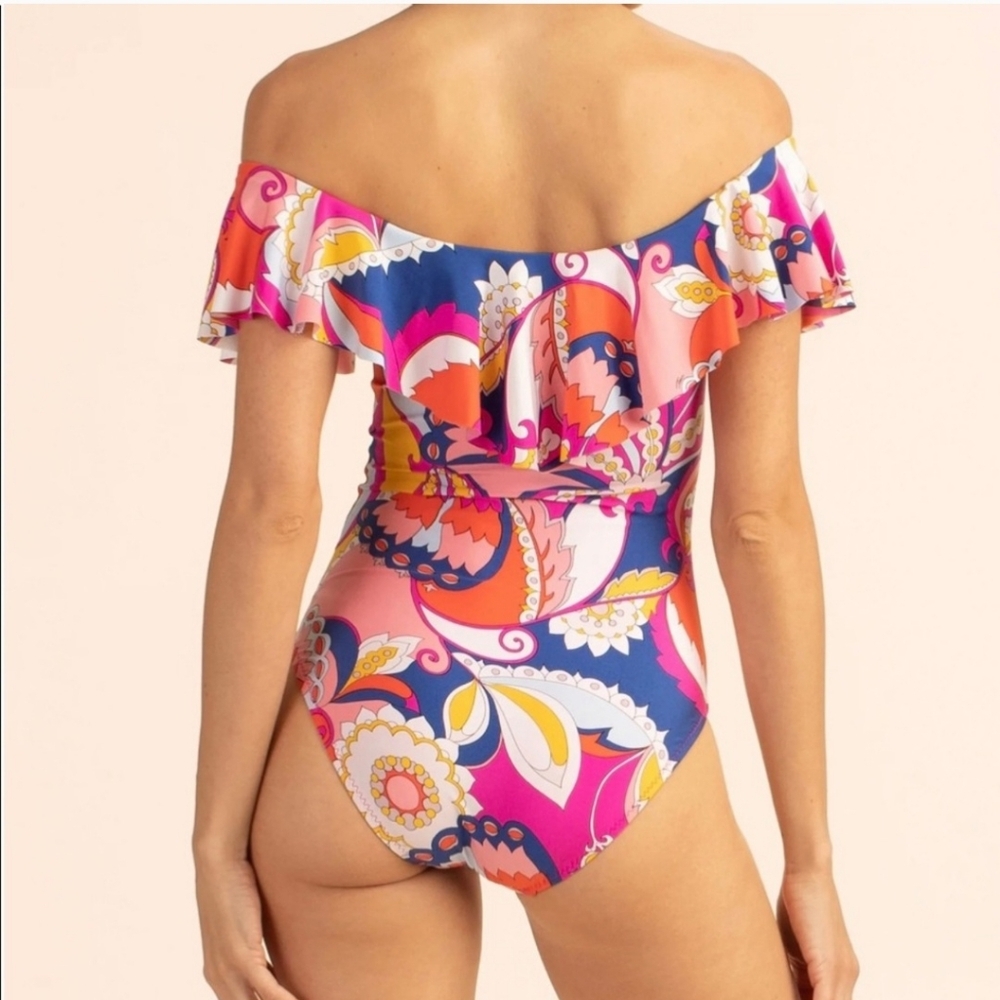 Trina Turk Sevilla One Piece Off Shoulder Ruffle - Picture 12 of 16